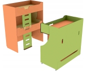 Ліжко двоярусне розсувне чотиримісне