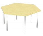 Стіл шестигранний (хромовані опори d=60мм)