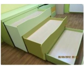 Ліжко дитяче 3-х ярусне розсувне з тумбою без матрацу