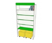 Стелаж з пуфами