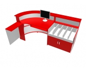 Стіл бібліотекаря кутовий на одне робоче місце